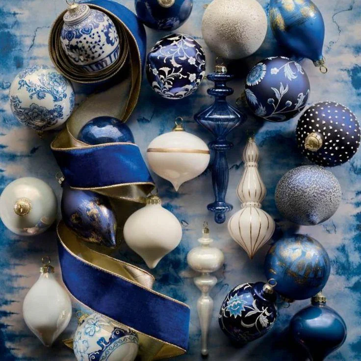 Blue and white theme decor