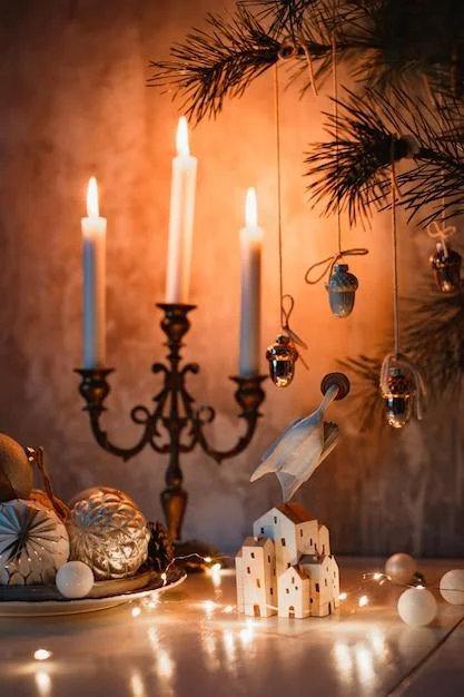 Candlelight Dinner Table Decoration for Christmas