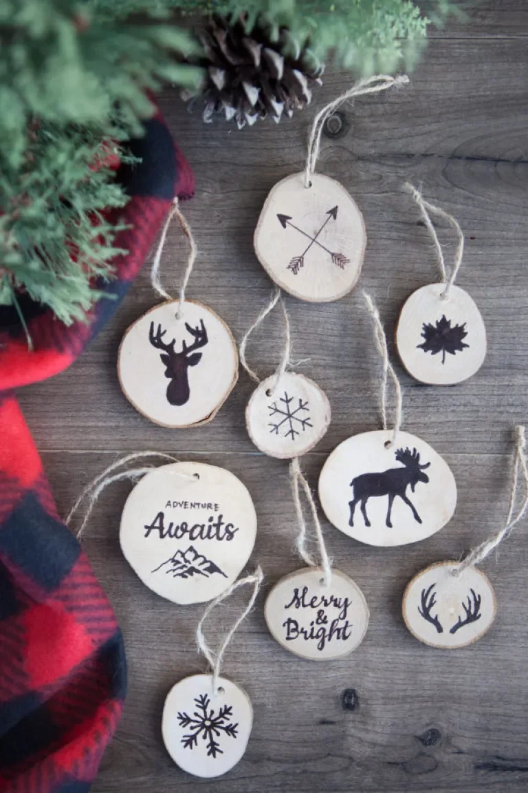 Faux Wood-Burned Ornaments