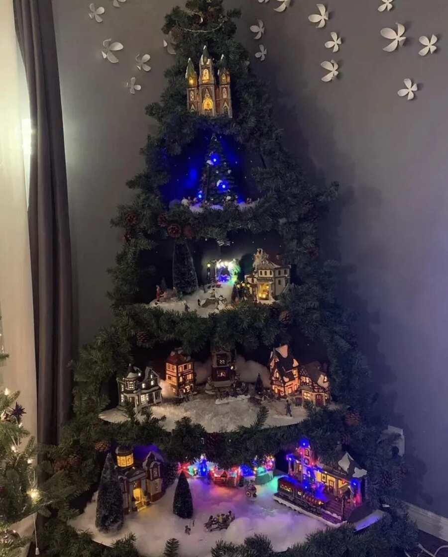 Huge Mountain Christmas village Display