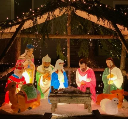 Nativity Scene Honoring the Real Christmas Spirit Parade Float