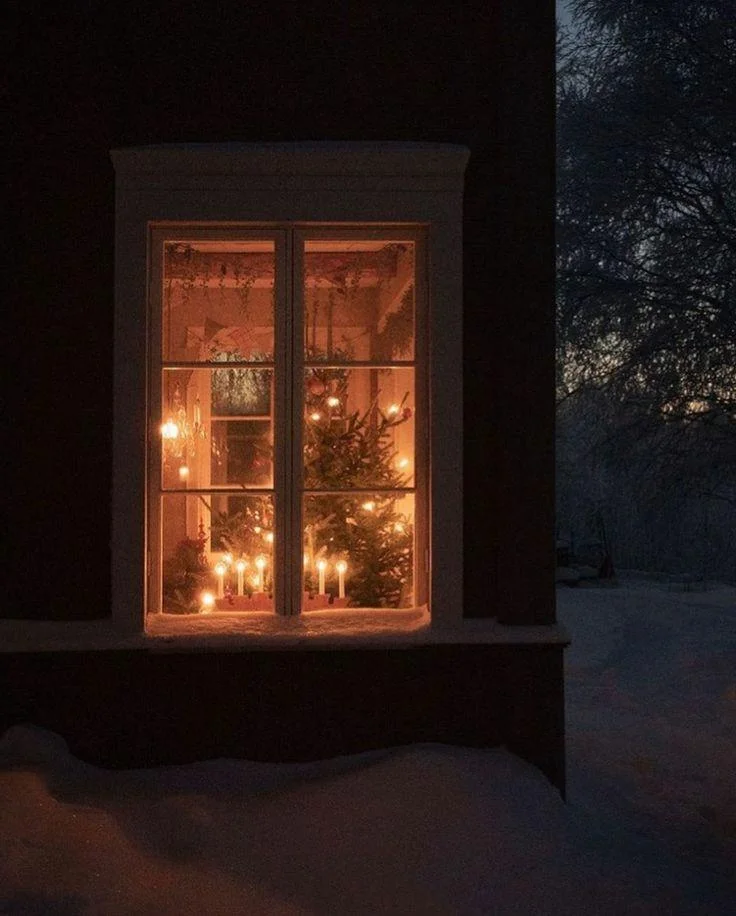 Scandinavian House on Christmas Eve