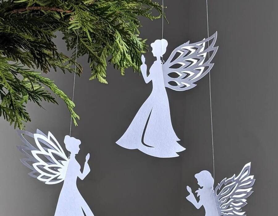 Silhouette Angel on Christmas Tree