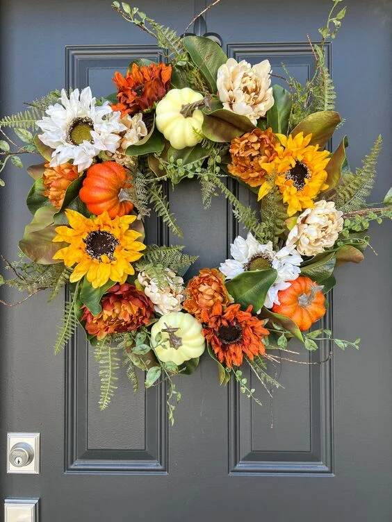  Wreath Wonders on Front Porch Door