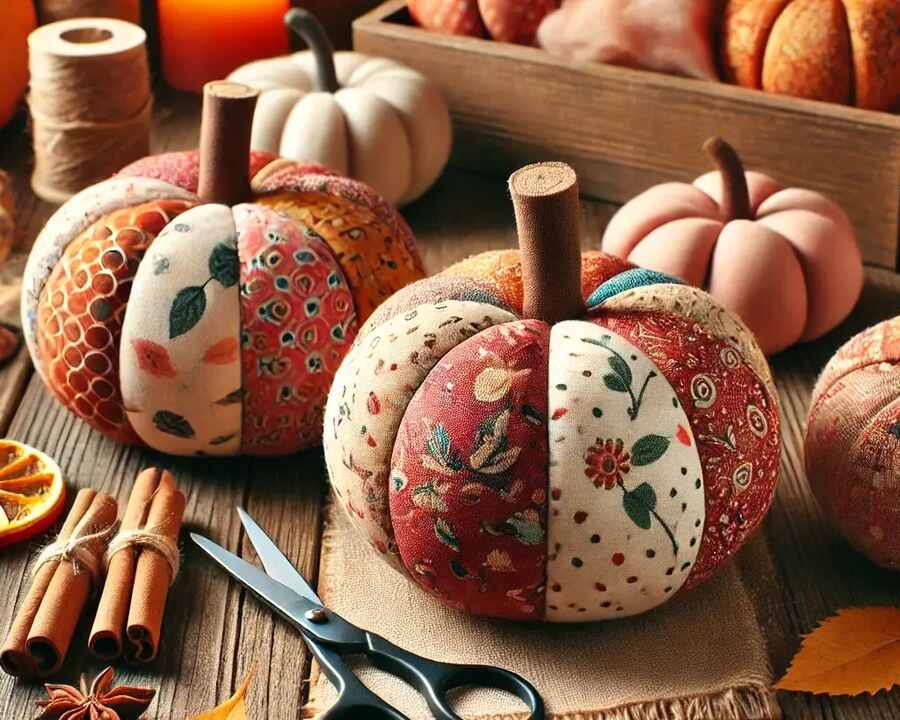 Fabric pumpkins for Decor