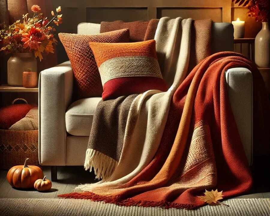 Fall-Colored Throw Blankets for Decor