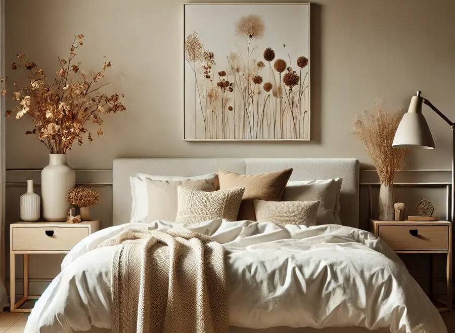 Neutral Tone for Autumn in Bedroom Decor