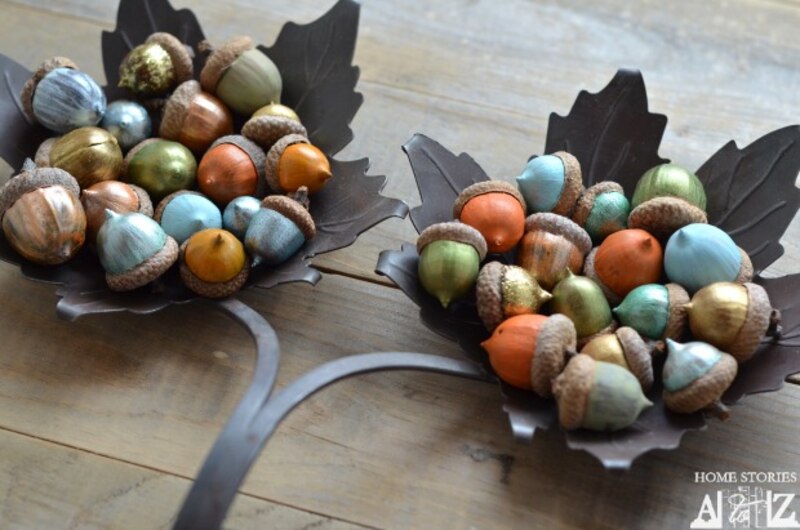 Painted Acorns for Crafting Tiny Autumn Treasures