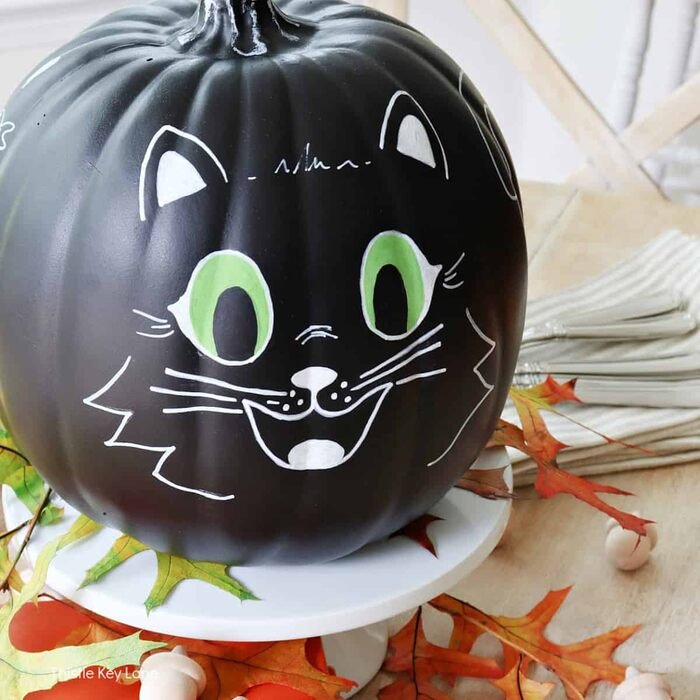 Black Cat Pumpkin painting