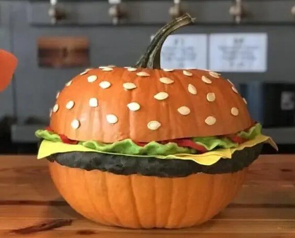 Deliciously Fun Cheeseburger Pumpkin