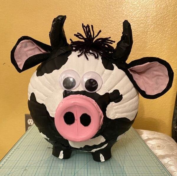 Cute Holy Cow Pumpkin Decoration