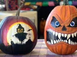 Scary Halloween Pumpkin Painting