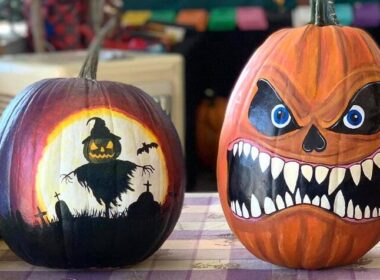 Scary Halloween Pumpkin Painting