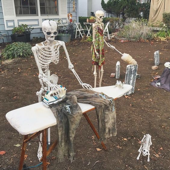 Skeletons Doing Daily Chores